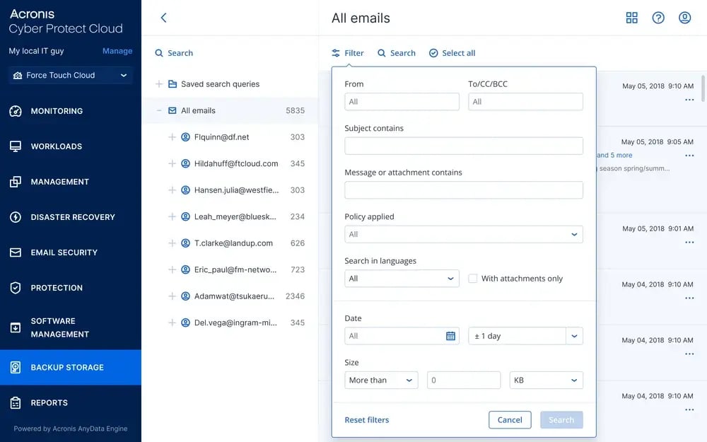 Acronis Email Archiving