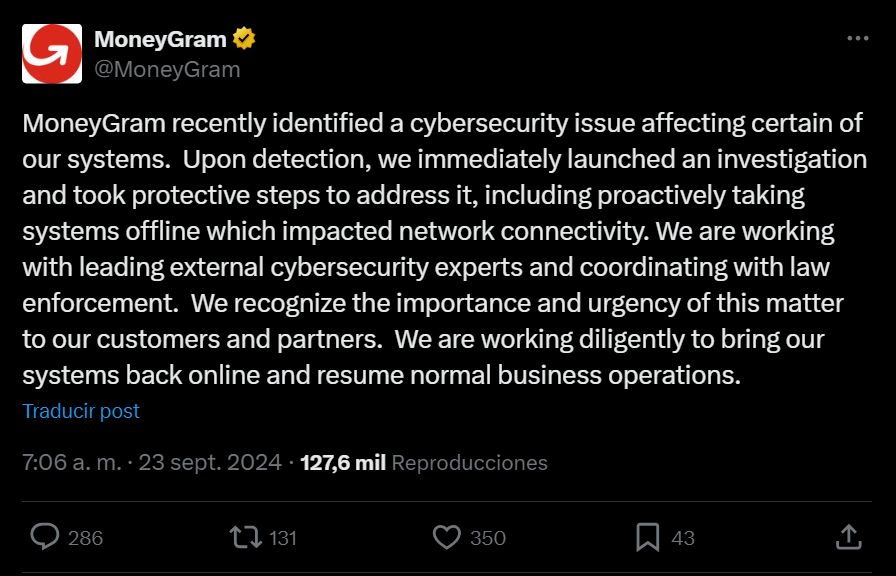 Tweet MoneyGram