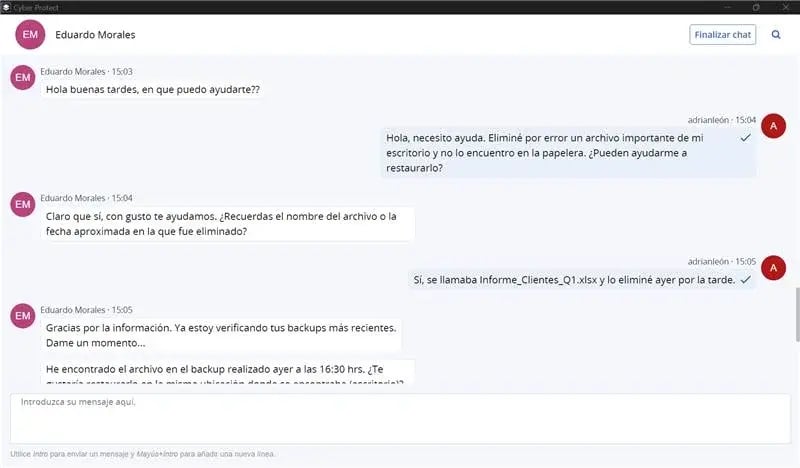 Conversacion Acronis