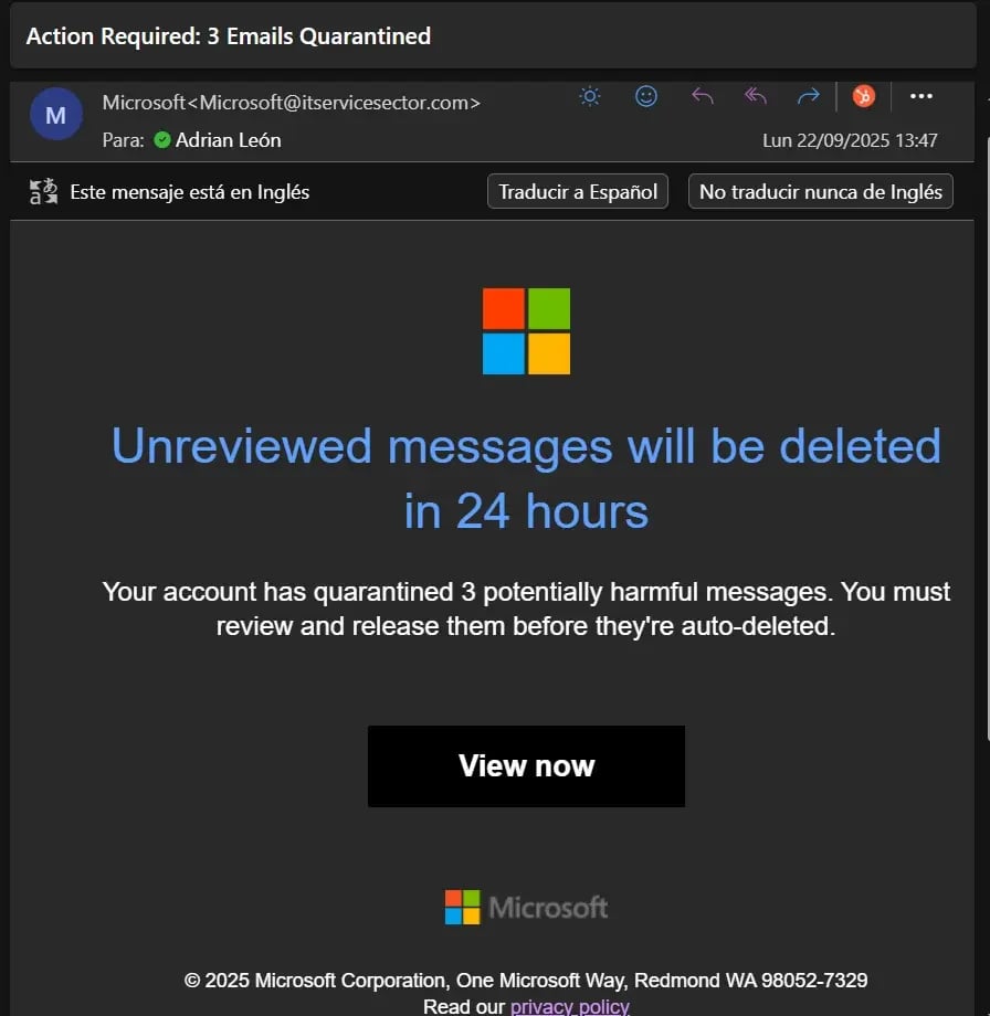 Ejemplo de simulacion de phishing
