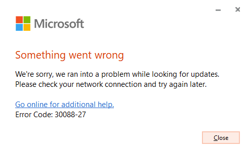 Error de Microsoft