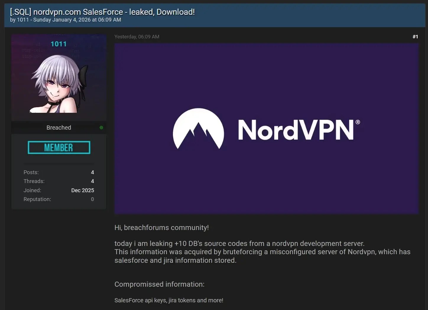 NordVPN breach claims