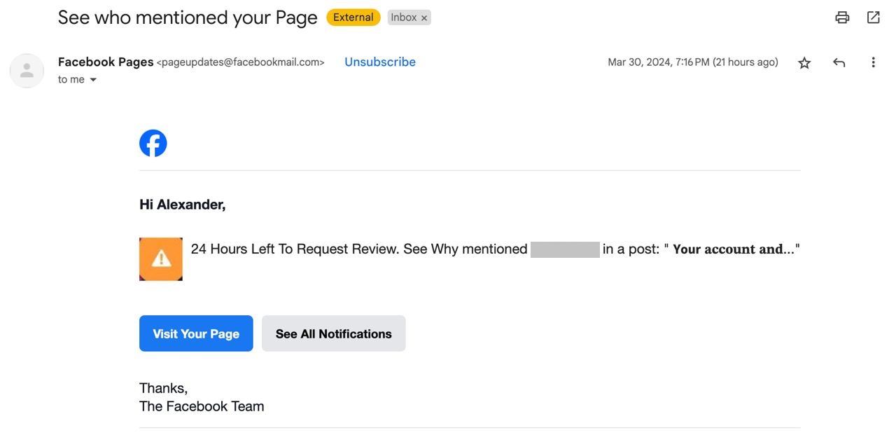 Phishing FB