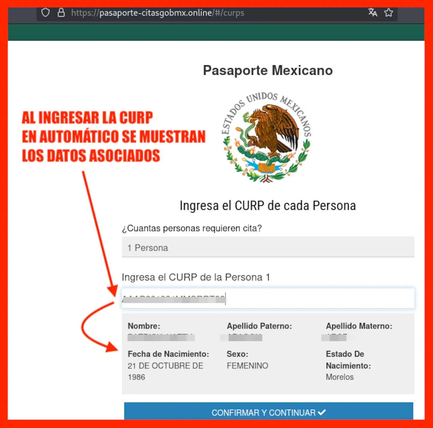 Sitio Falso Curp