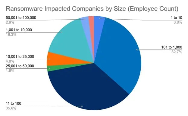Tamaño de las empresas atacadas