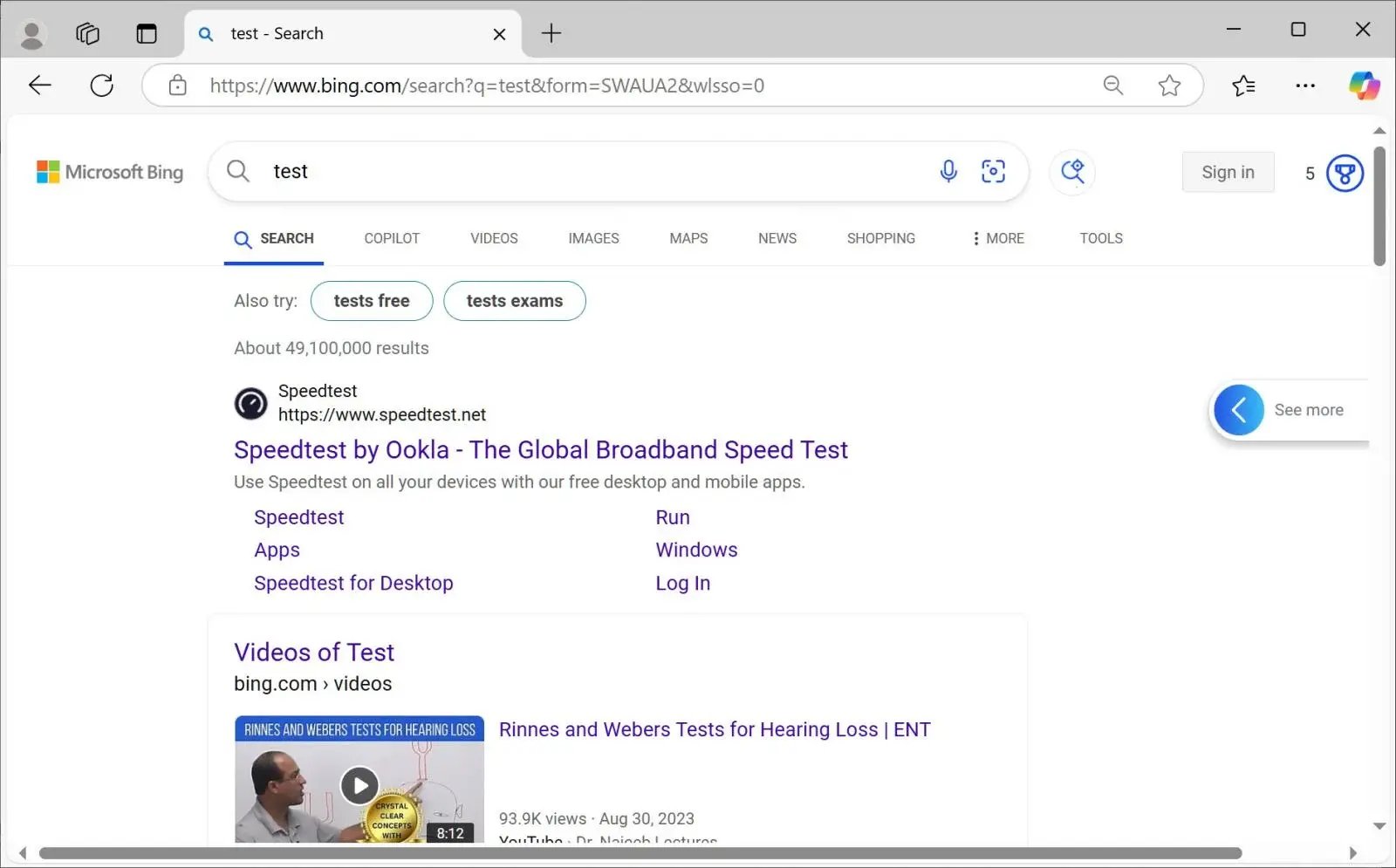 bing-test-search