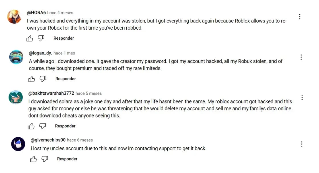 comentarios roblox