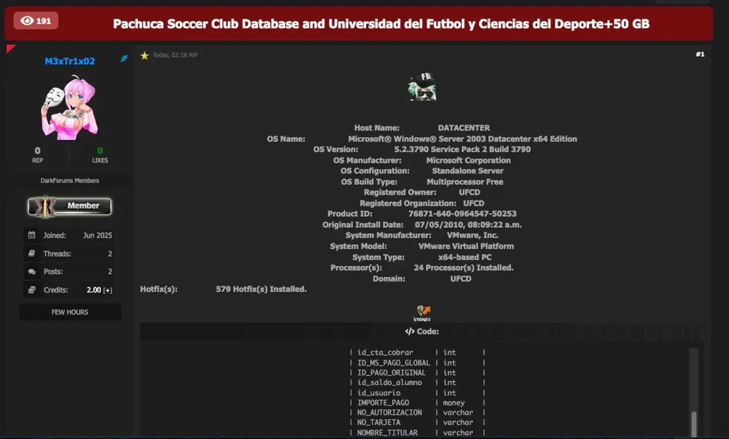 database pachuca