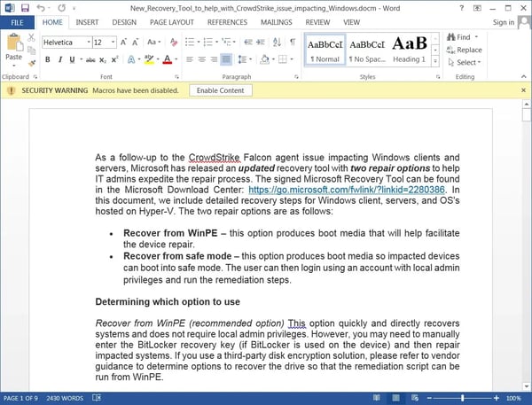 documento malicioso