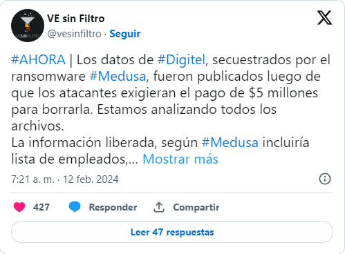 Tweet de VeFiltro