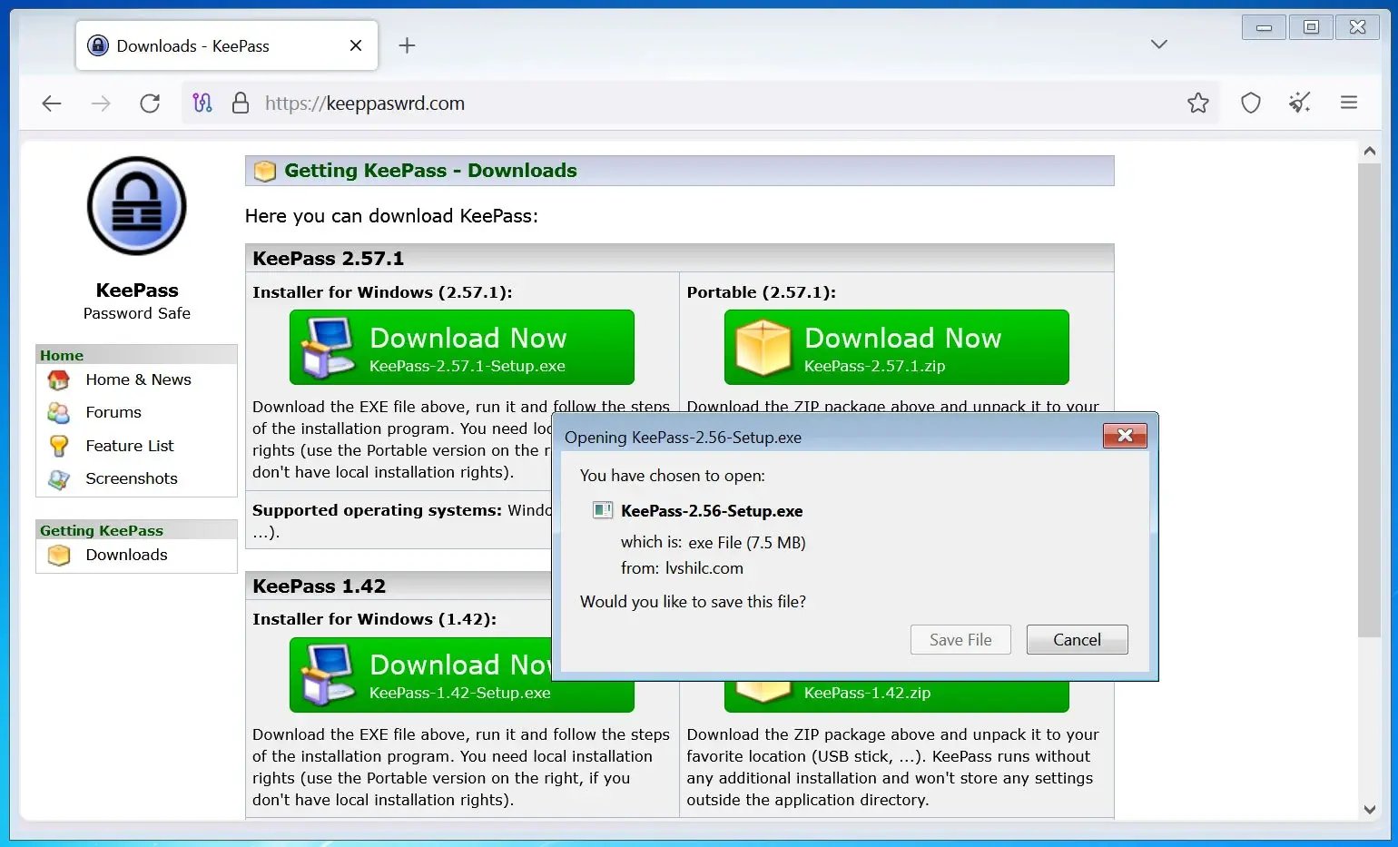 keepass-malware-site