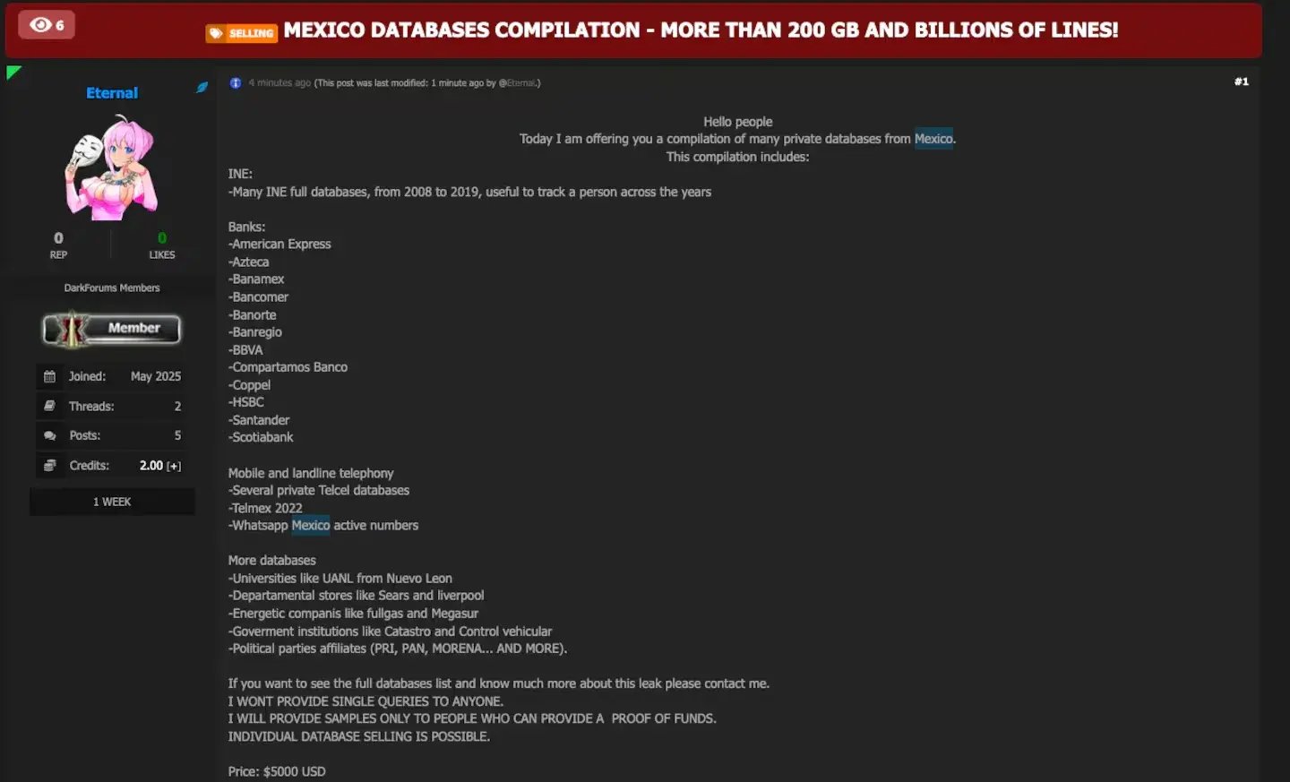 mexico database