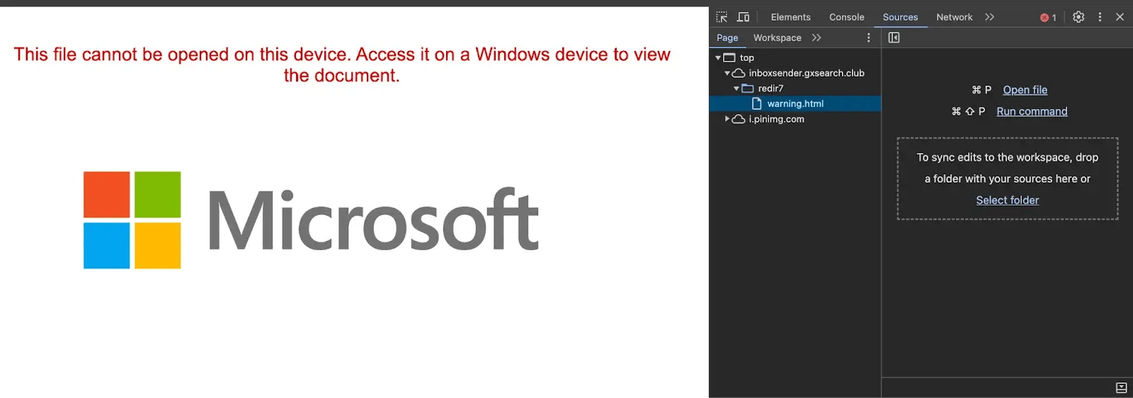 pagina web falsa microsoft