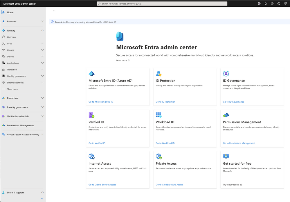 Microsoft Entra Admin Center